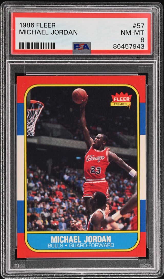 1986 Fleer Michael Jordan PSA 8